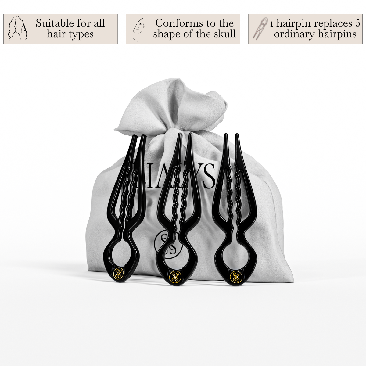 Prestige HairPin – Set of 3 (Black)